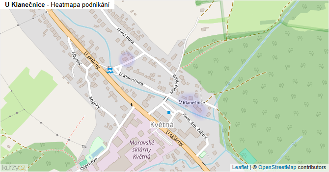U Klanečnice - mapa podnikání