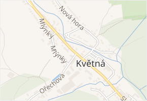 U sklárny v obci Strání - mapa ulice