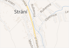 U školy v obci Strání - mapa ulice