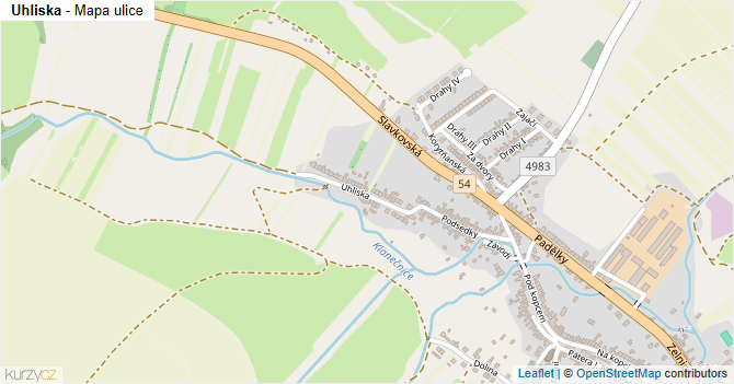 Uhliska - mapa ulice