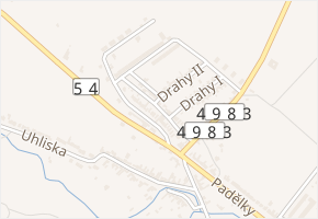 Za dvory v obci Strání - mapa ulice