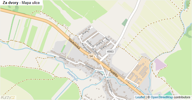 Za dvory - mapa ulice