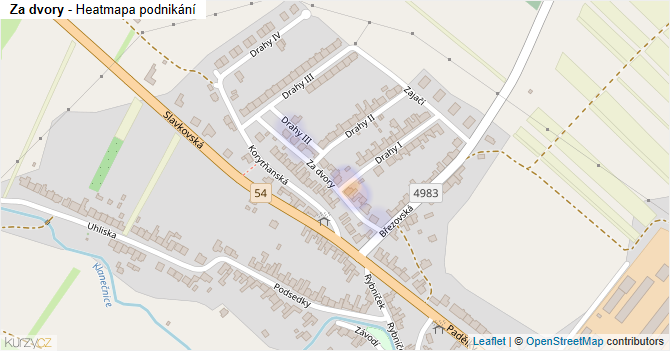 Za dvory - mapa podnikání