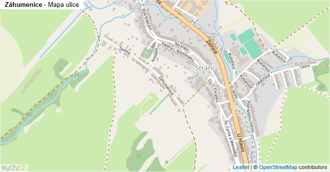 Záhumenice - mapa ulice