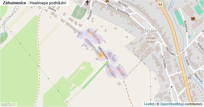 Záhumenice - mapa podnikání