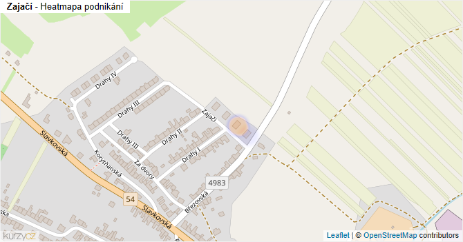 Zajačí - mapa podnikání