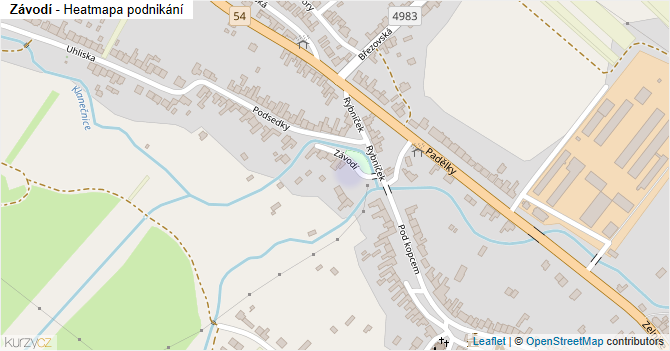 Závodí - mapa podnikání