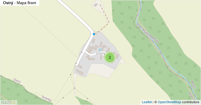 Ostrý - mapa firem