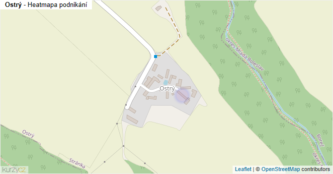 Ostrý - mapa podnikání