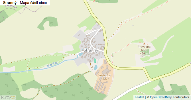 Stranný - mapa části obce