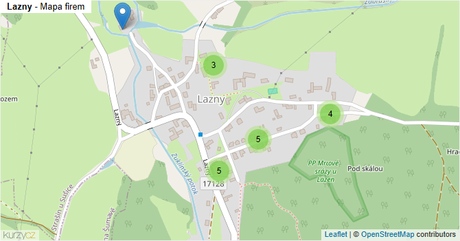 Lazny - mapa firem