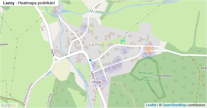 Lazny - mapa podnikání