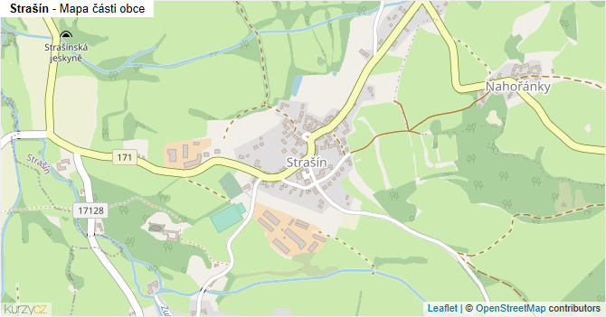 Strašín - mapa části obce