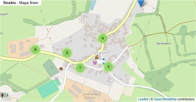 Strašín - mapa firem