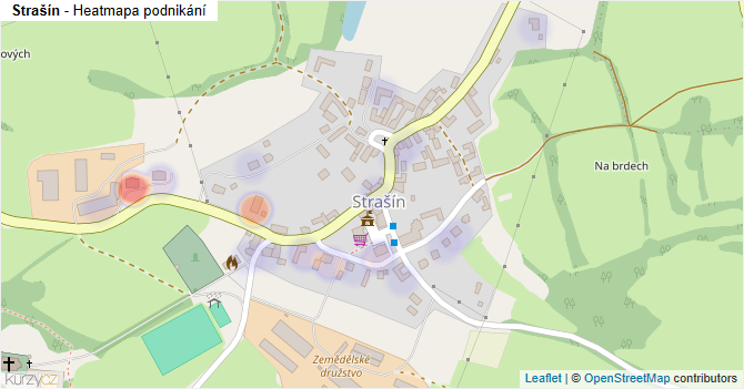 Strašín - mapa podnikání