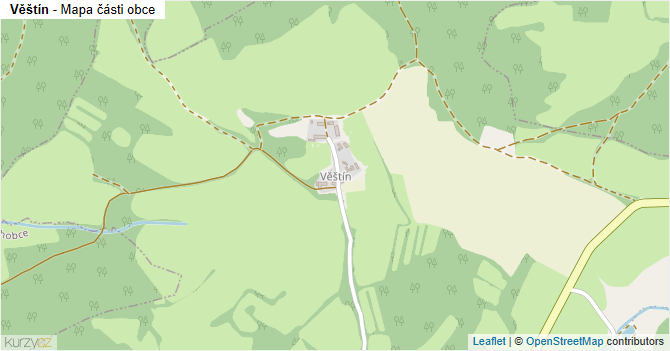Věštín - mapa části obce