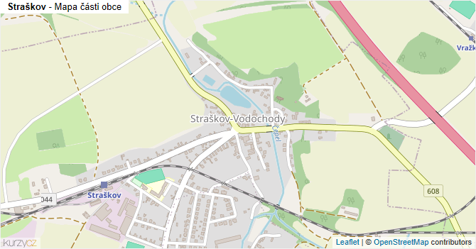 Straškov - mapa části obce