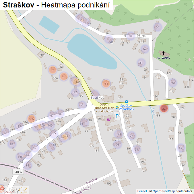 Mapa Straškov - Firmy v části obce.