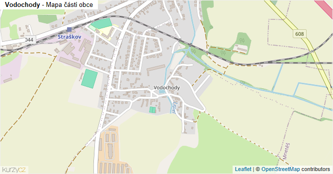 Vodochody - mapa části obce