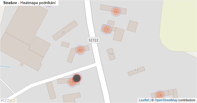 Strašov - mapa podnikání
