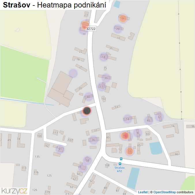 Mapa Strašov - Firmy v části obce.