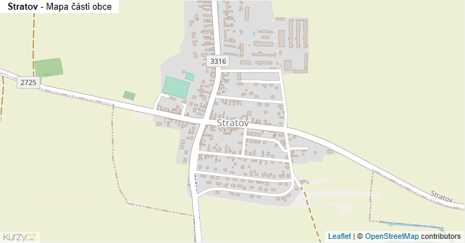 Stratov - mapa části obce