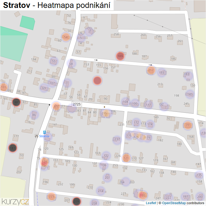 Mapa Stratov - Firmy v části obce.