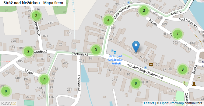 Stráž nad Nežárkou - mapa firem