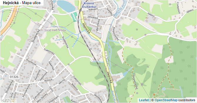 Hejnická - mapa ulice