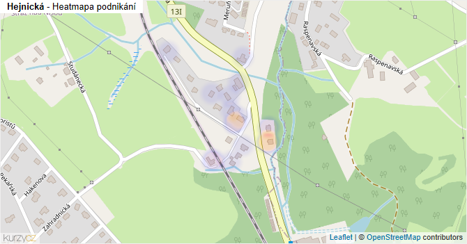 Hejnická - mapa podnikání