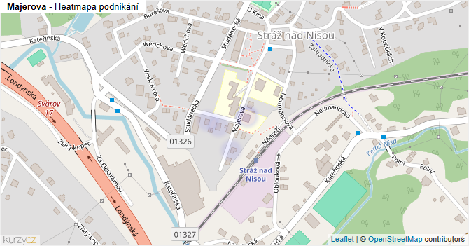 Majerova - mapa podnikání