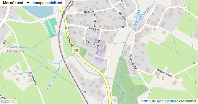 Meruňková - mapa podnikání