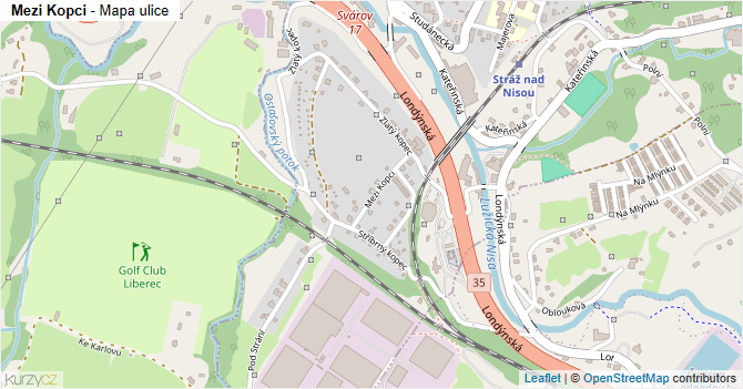 Mezi Kopci - mapa ulice