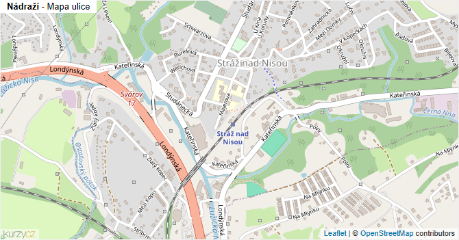 Nádraží - mapa ulice