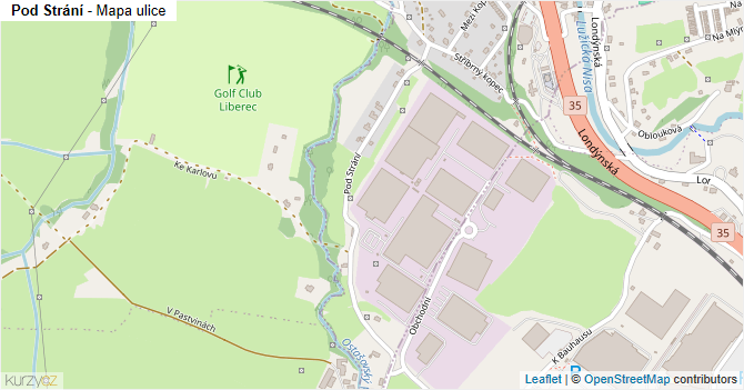Pod Strání - mapa ulice
