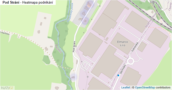 Pod Strání - mapa podnikání