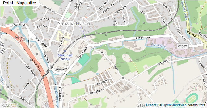 Polní - mapa ulice