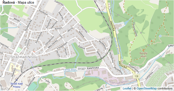 Řadová - mapa ulice
