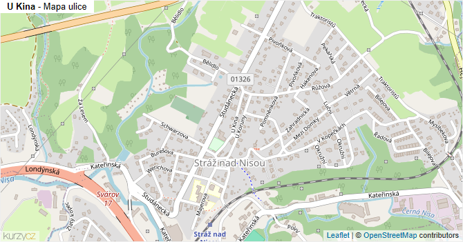 U Kina - mapa ulice