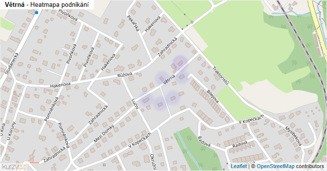 Větrná - mapa podnikání