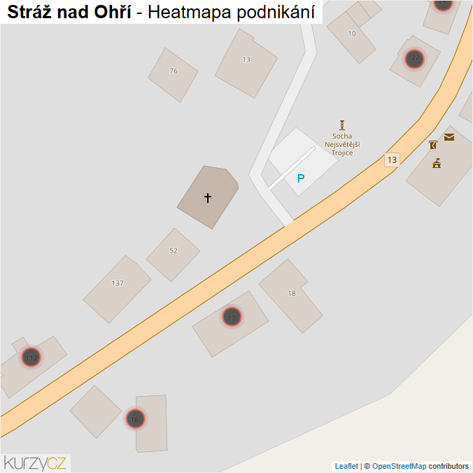 Mapa Stráž nad Ohří - Firmy v obci.