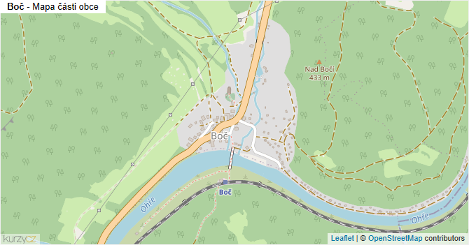 Boč - mapa části obce