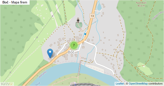 Boč - mapa firem