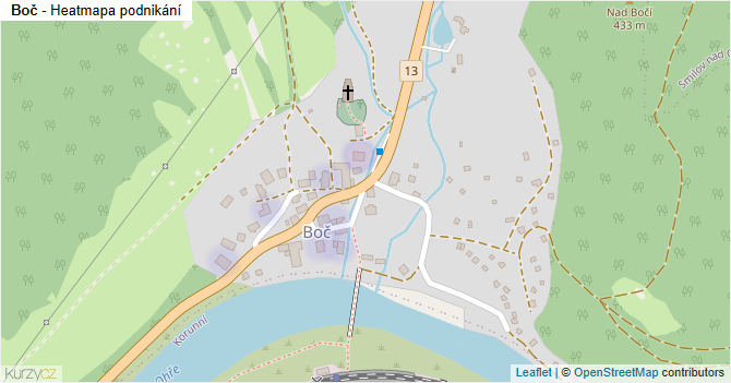 Boč - mapa podnikání