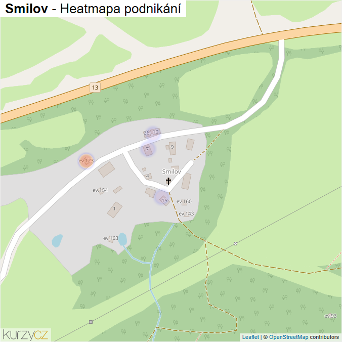 Mapa Smilov - Firmy v části obce.
