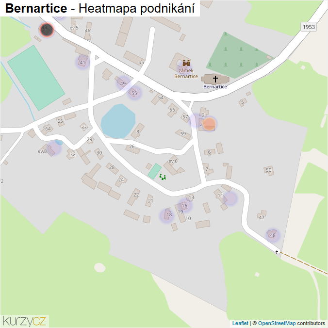 Mapa Bernartice - Firmy v části obce.