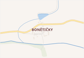 Bonětičky v obci Stráž - mapa části obce