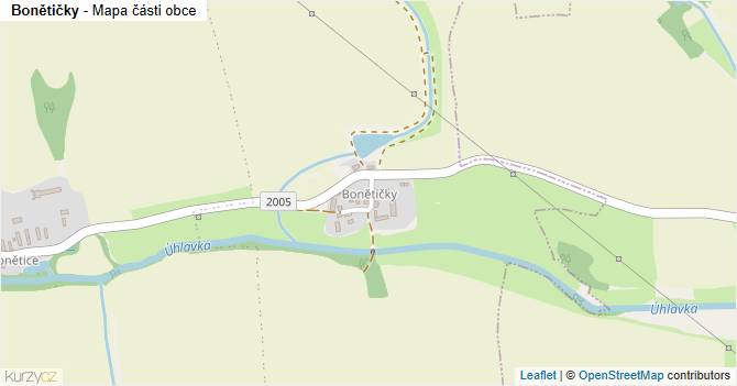 Bonětičky - mapa části obce