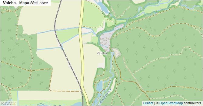 Valcha - mapa části obce