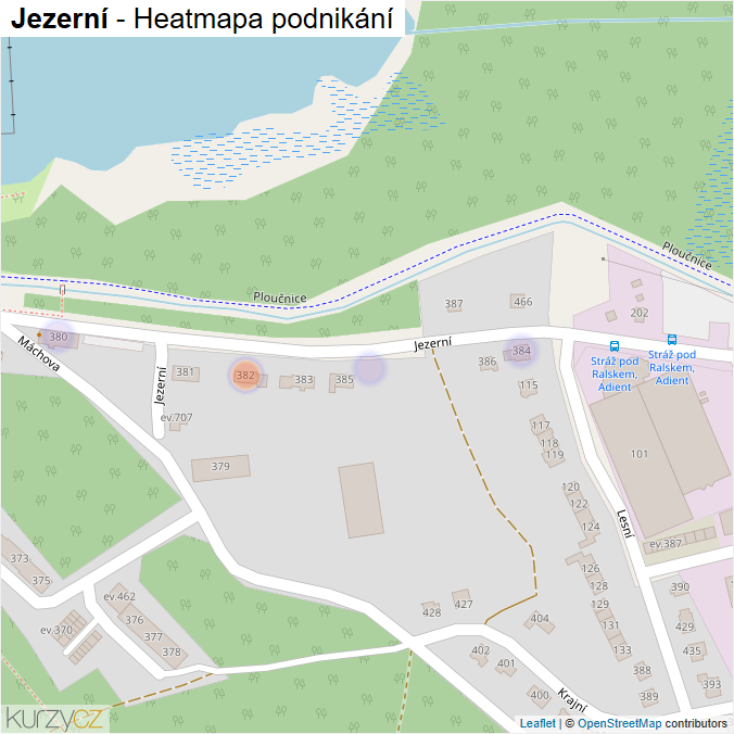 Mapa Jezerní - Firmy v ulici.